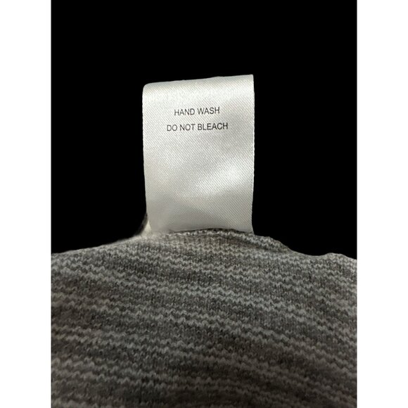 ChicWish Sweater Womens M-L Gray Colorblock Striped Knit Poncho Moc Neck Dolman - Picture 9 of 13